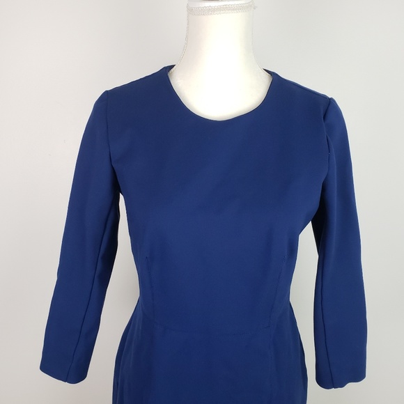 J Crew Structured Zip Knit Dress Blue Size 8 - Picture 3 of 8